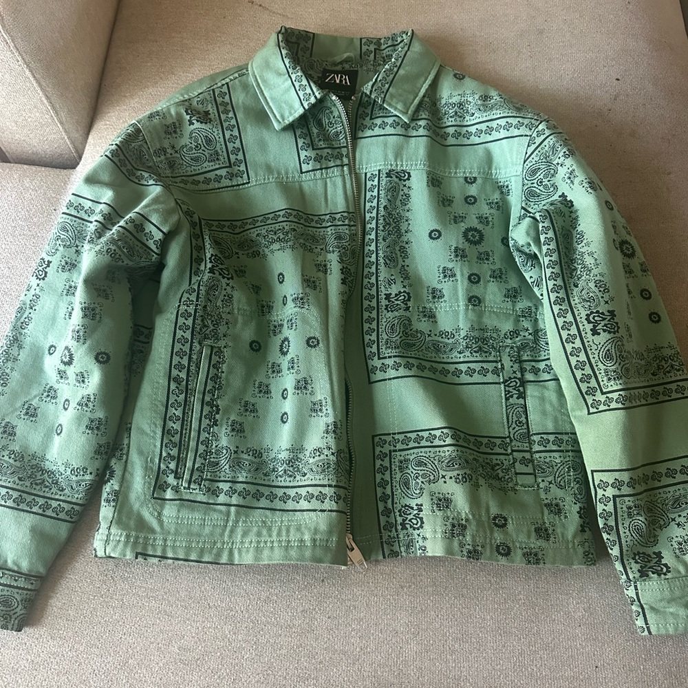 Green Bandana print Zara Jacket.